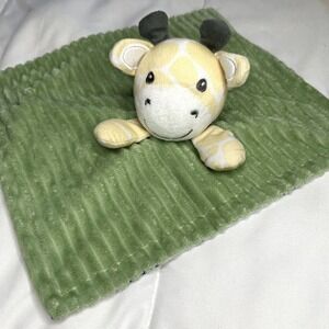 Oeko-Tex Modern Giraffe Baby Lovey Security Blanket Plush Green Comfort Cuddle‎